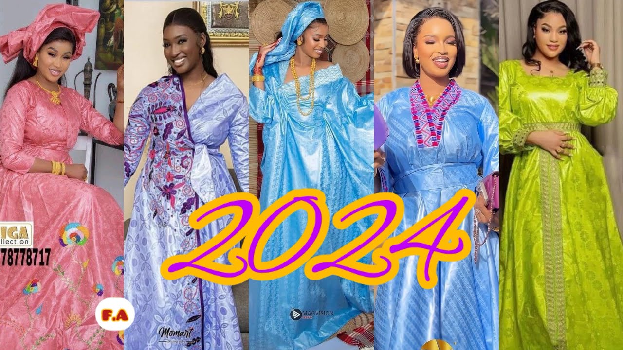 Des nouvelles innovations de Robes bazin sénégalaise avec des daminaa de dernières générations