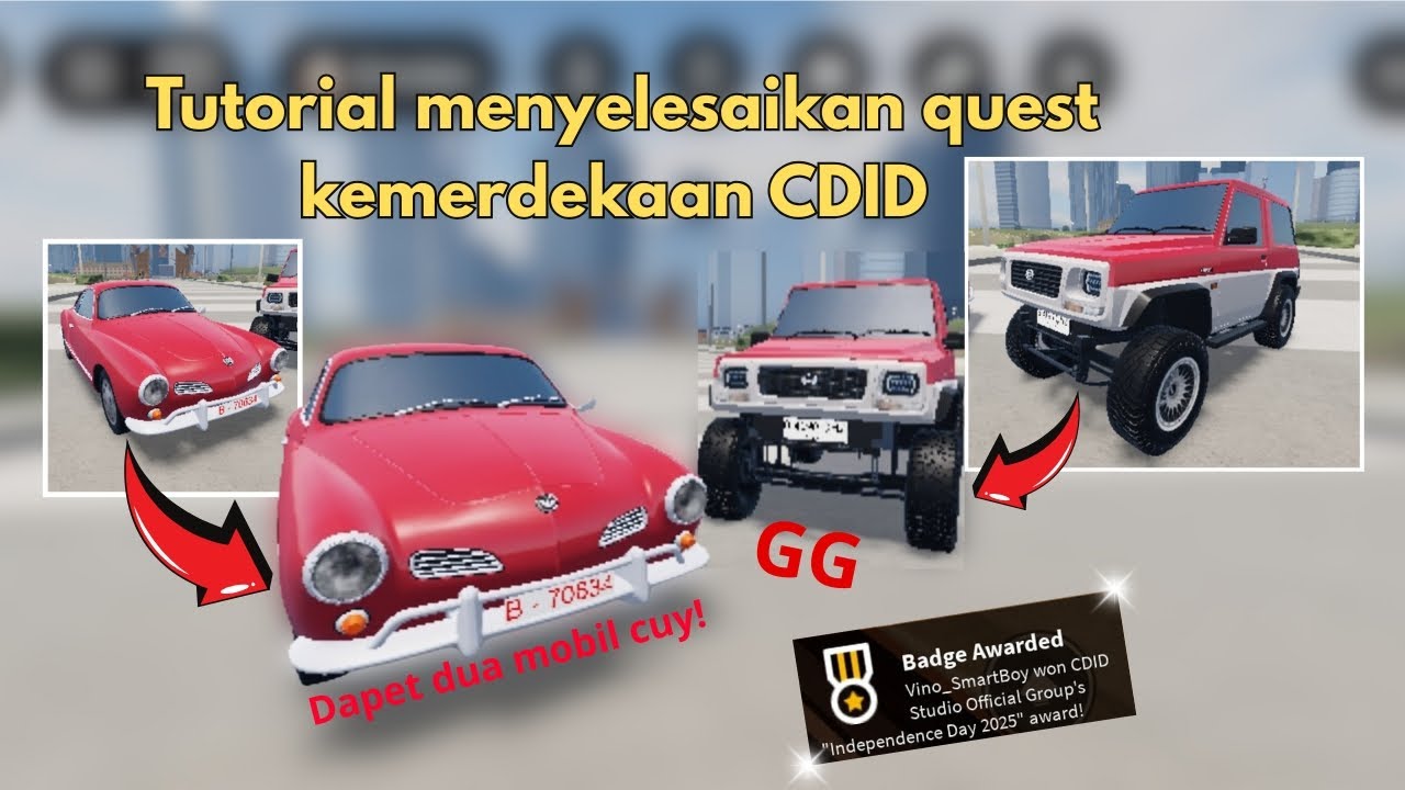 TUTORIAL MENYELESAIKAN QUEST KEMERDEKAAN CDID UPDATE V2.2 | Roblox Car Driving Indonesia 