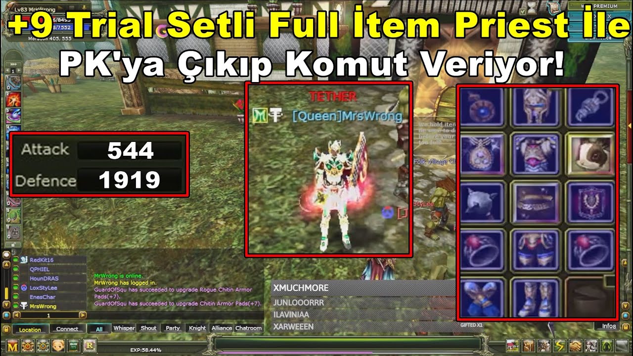 YouuuJ1nn | +9 Trial Setli Full İtem Priest İle | PK'ya &Ccedil;ıkıp Komut Veriyor! | Knight Online