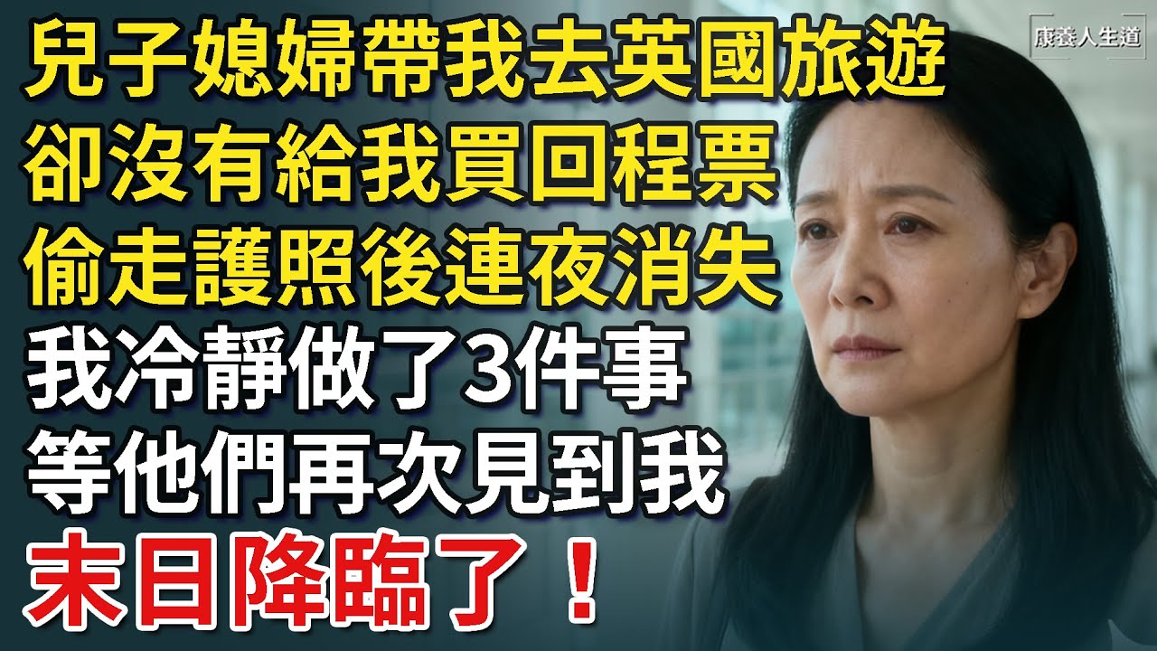 兒子媳婦帶我去英國旅遊，卻沒有給我買回程票，偷走護照後連夜消失，我冷靜做了3件事，等他們再次見到我，末日降臨了！【康養人生道】 #康養人生道 #上了年紀該明白的事 #養老 #聰明老人 #長壽秘密