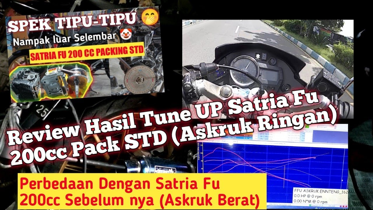 Review Hasil Tune up Satria Fu 200cc (Askruk Ringan) Vs 200cc (Askruk Berat) |&bull;| ini beda nya!