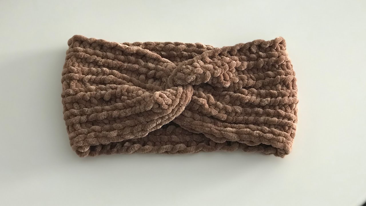 Çok Kolay İki Şiş İle Kadife İpten Bandana (Saç Bandı) Yapımı