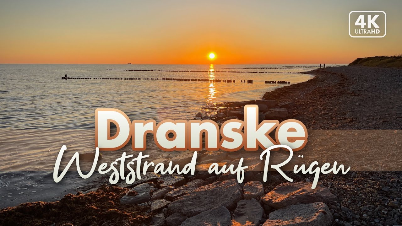 Dranske - Weststrand nach Hiddensee - R&uuml;gen Urlaub 2022 (4K Sunset-Walk)