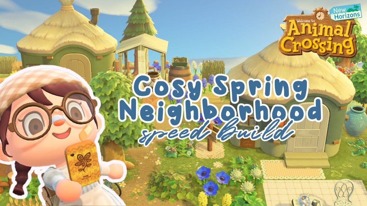 Building a Cosy Spring Neighborhood Speed Build | Animal Crossing New Horizons