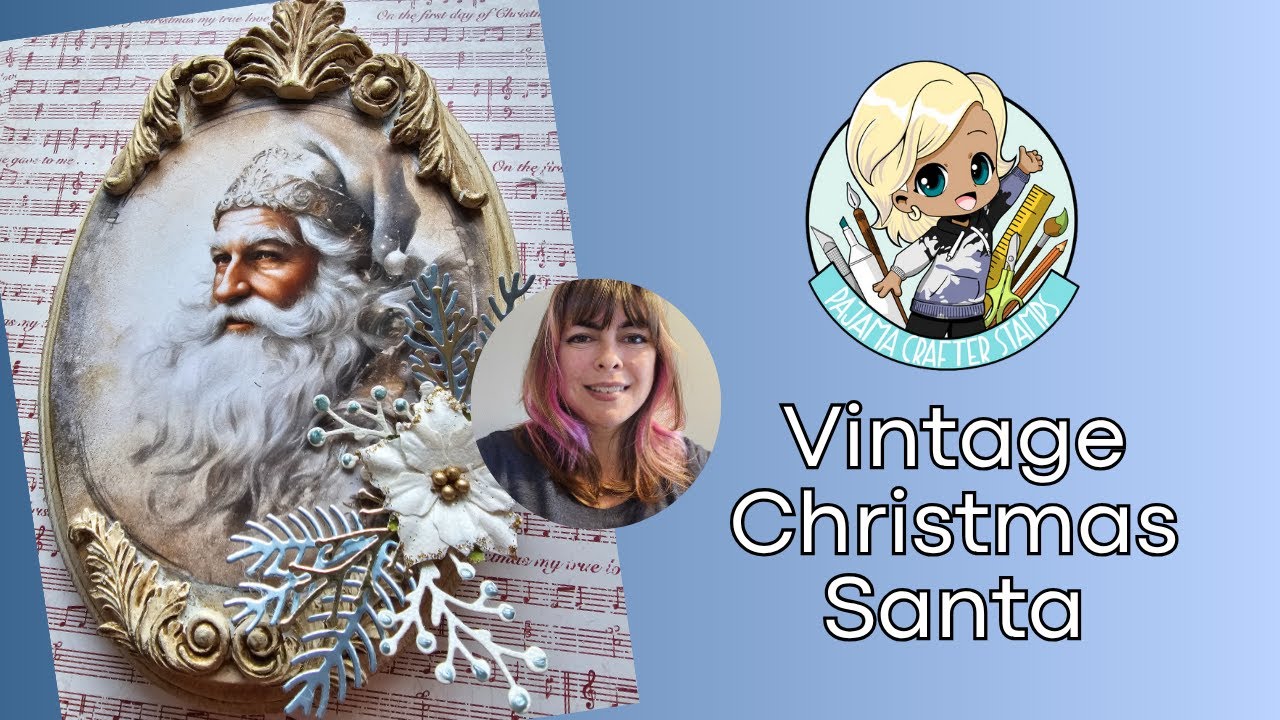 Vintage Christmas Santa Wood Oval