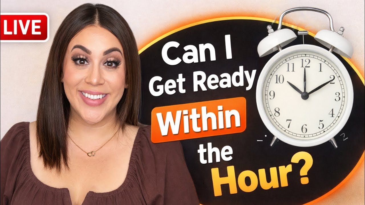 1 Hour Hair & Makeup Challenge LIVE | GRWM Everyday Makeup + Hair Straightening Routine