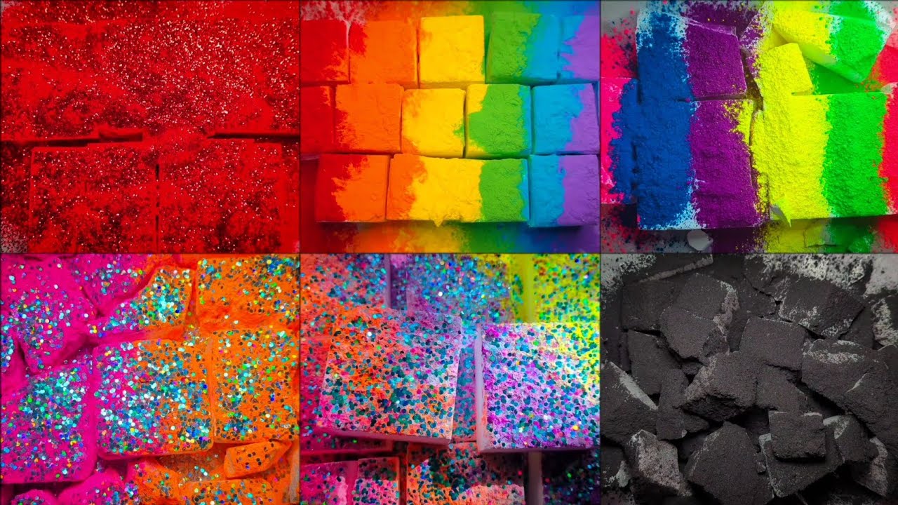 Most Satisfying Colourful Fresh Gym Chalk Crush @APowderyMess oddlysatisfying relaxing calming