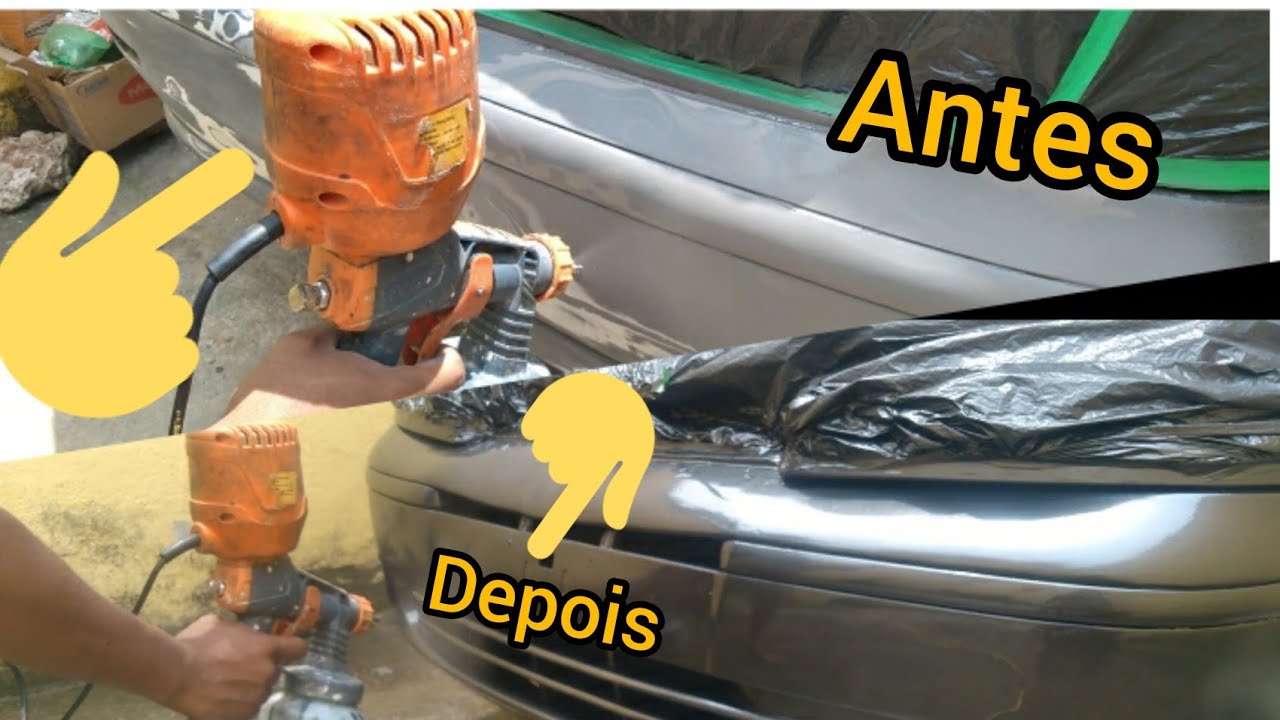 pintando  carro em casa