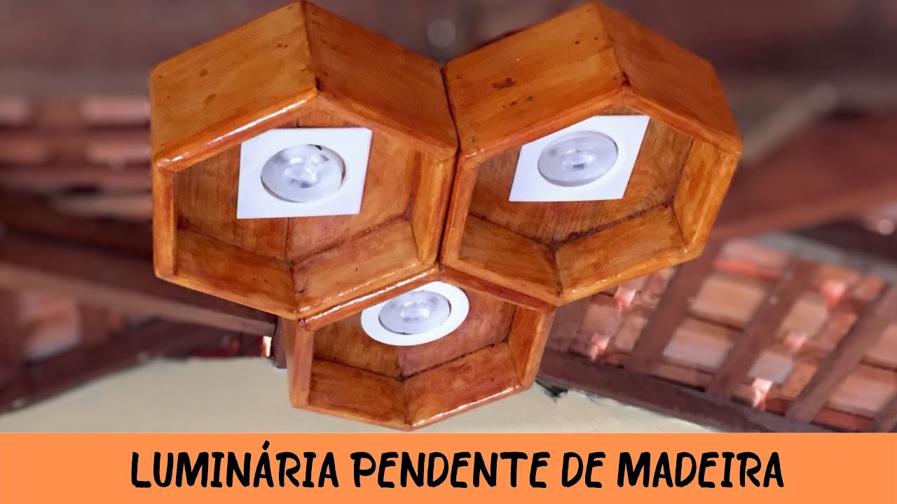 ✅Como fazer luminária pendente de madeira