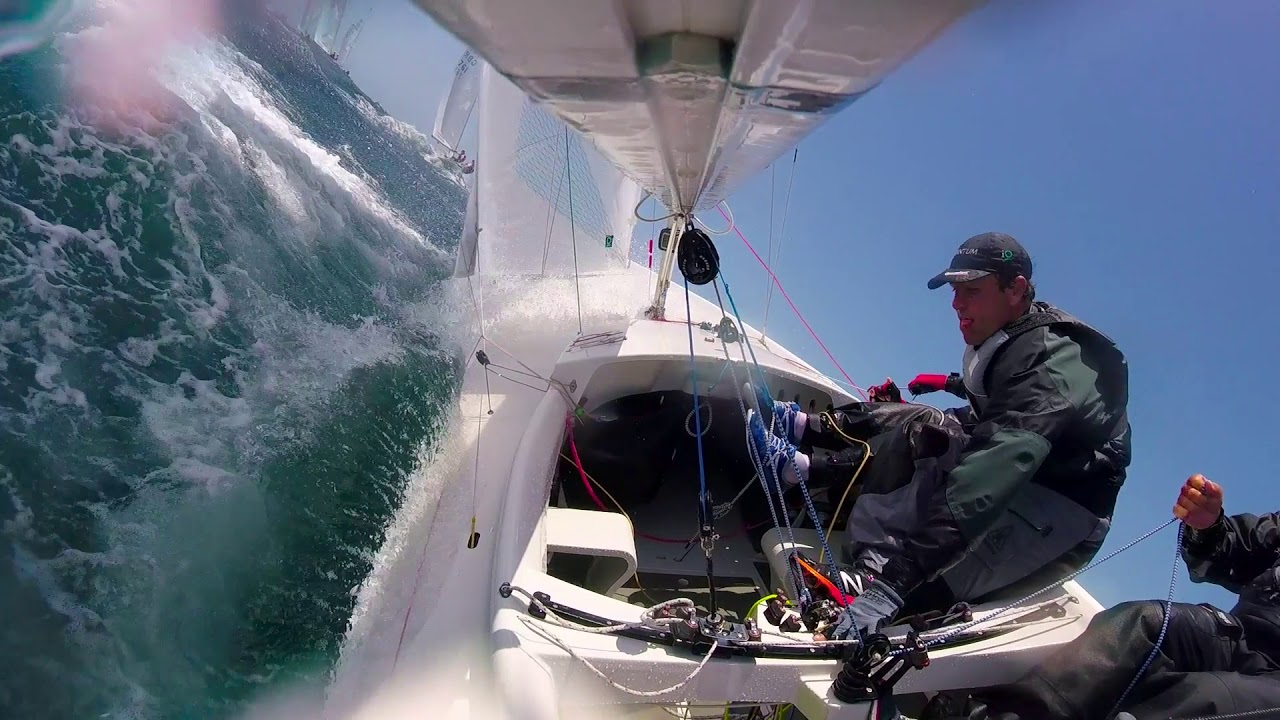 Cockpit  Spinnaker Launch.  Cascais worlds 2017