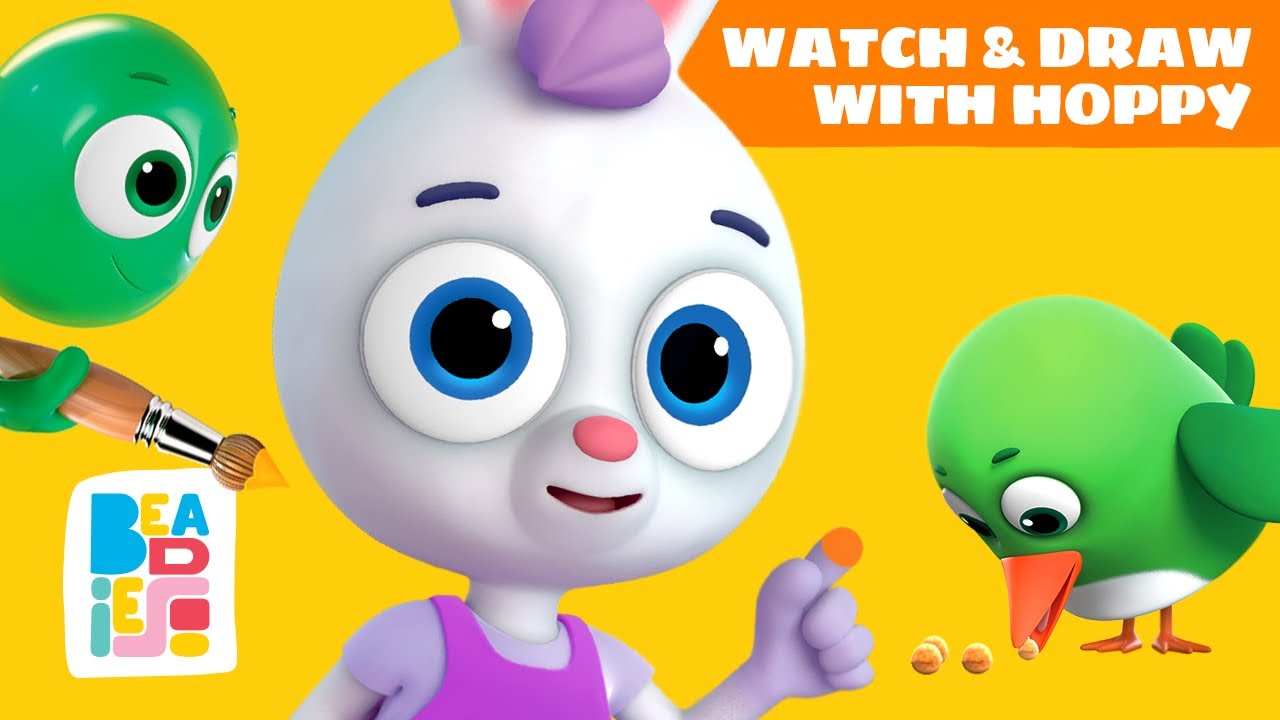 Beadies: Watch & Draw with Hoppy — Fun for Little Fingers 🤍 Learning Cartoons for Kids