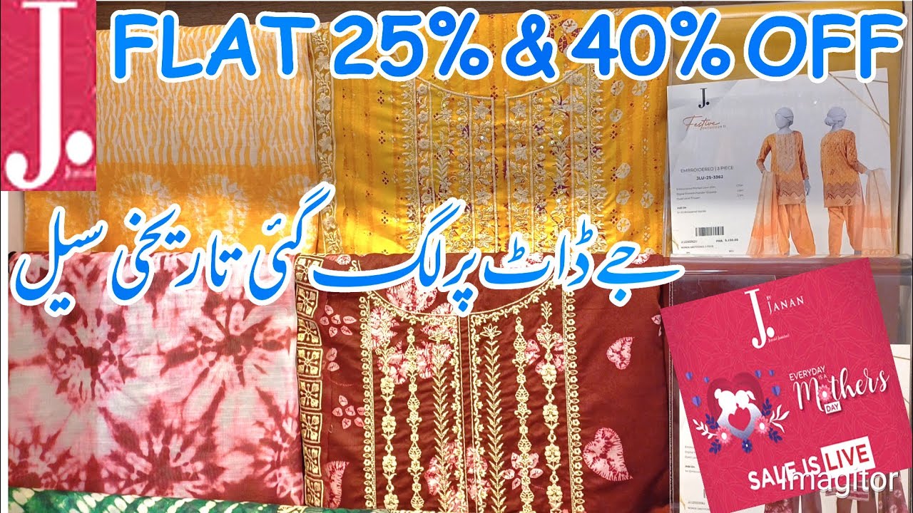 J.Junaid Jamshed Flat 50% & 40% Off Sale 2025🥳🔥|| J.Summer Gala Sale