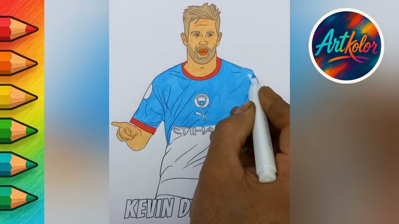 Kevin De Bruyne Drawing Comes to Life Satisfying Color Transformation ArtKolor