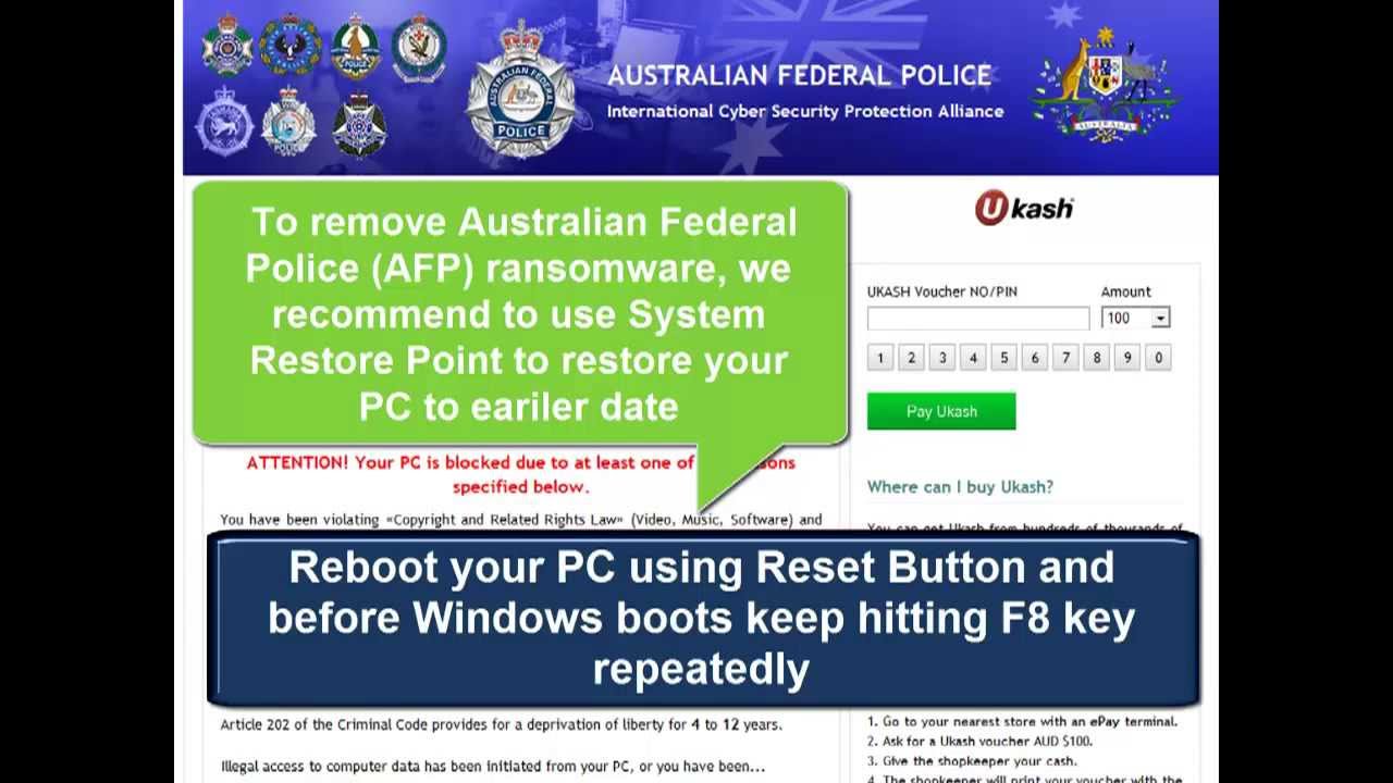Remove Australian Federal Police ransomware (AFP scam)