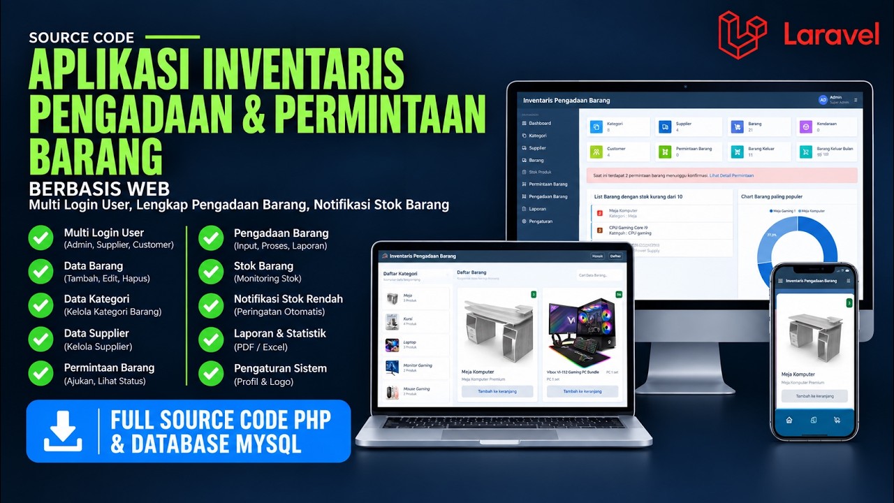 Source Code Aplikasi Pengadaan Barang Laravel | Website Pengadaan & Permintaan Barang Multi User