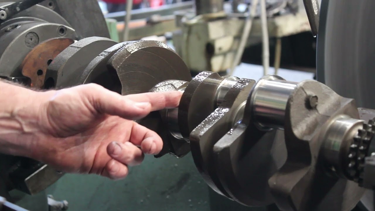 How To Grind Mains on a 305 Chev Crankshaft. AMC 1500.