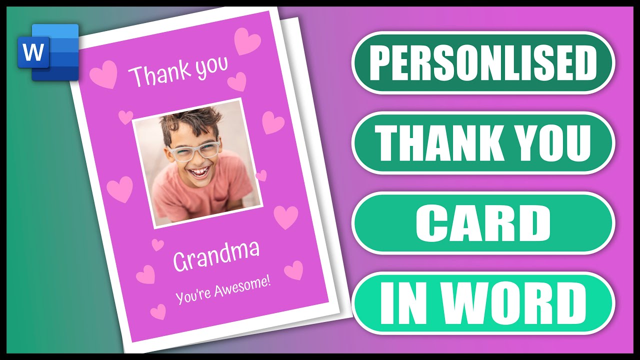 How to Create a PERSONALISED THANK YOU CARD in Word | EASY TUTORIAL