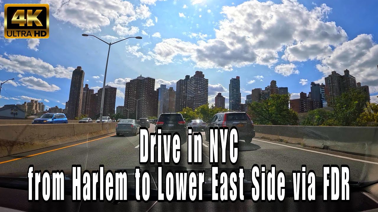 Drive in NYC 4K: Mercedes Journey from Harlem to Lower East Side via FDR | Scenic Brooklyn Views