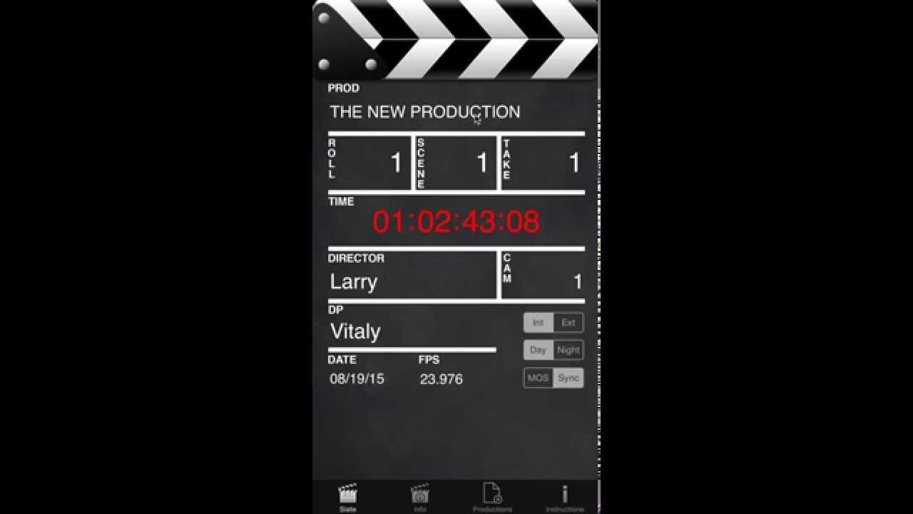 HDSLR Slate Productions Tab Tutorial