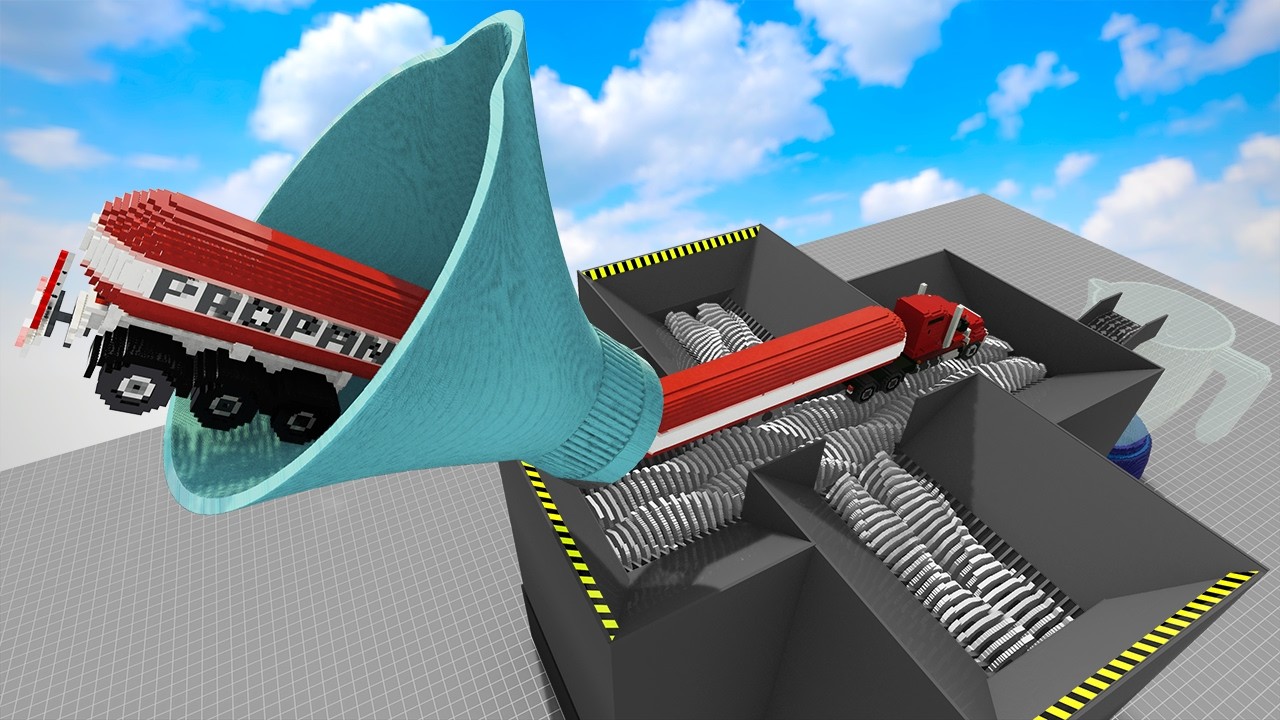 Car Vs Shredder Factory In Simulation Maps | Teardown