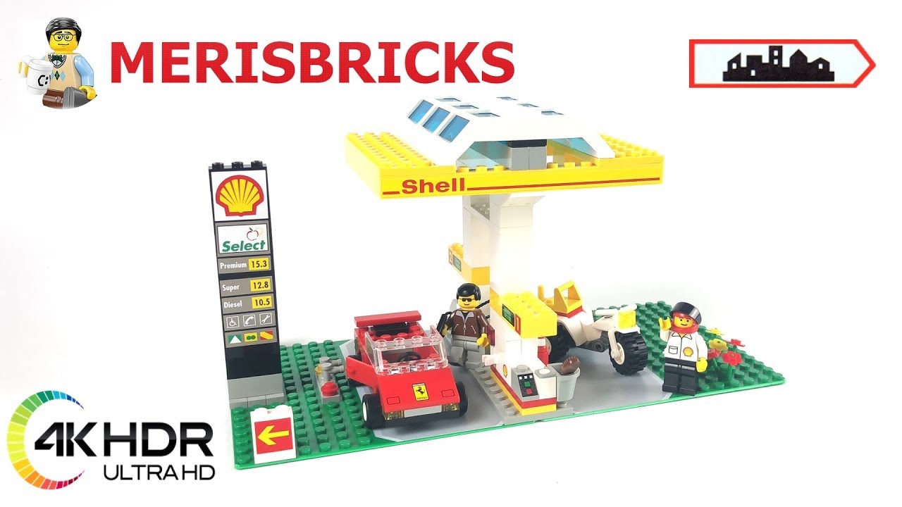 Lego Shell Gas Station - Lego 1256 Shell Service Station - Lego Speed Build 4K #LEGO #LegoSpeedBuild