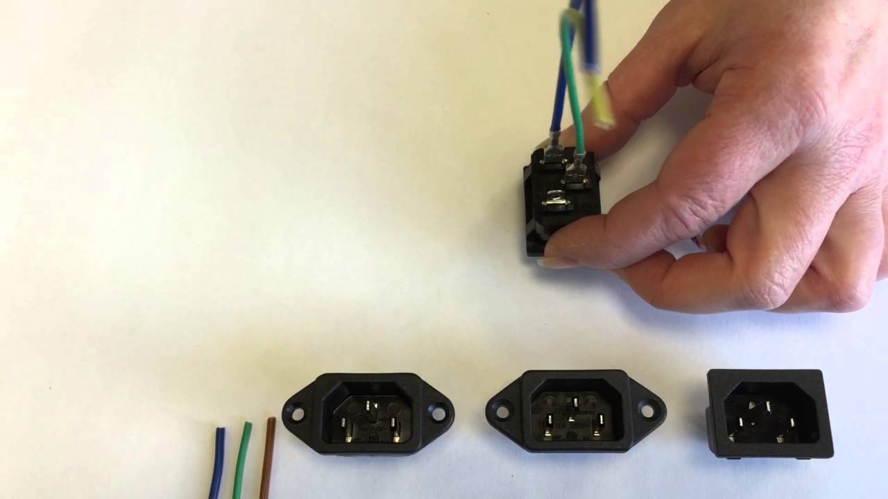 Montageanleitung-126: Kaltgeräte-Einbaustecker 3polig, C-14, Löt-Steckanschluss
