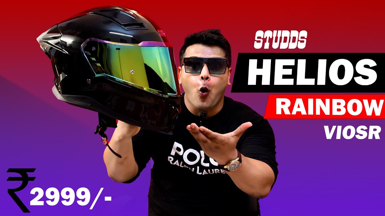 New Studds Helios with Rainbow Color Visor😍Looks Crazy | Best Helmet Under 3000 for Travel & Rides