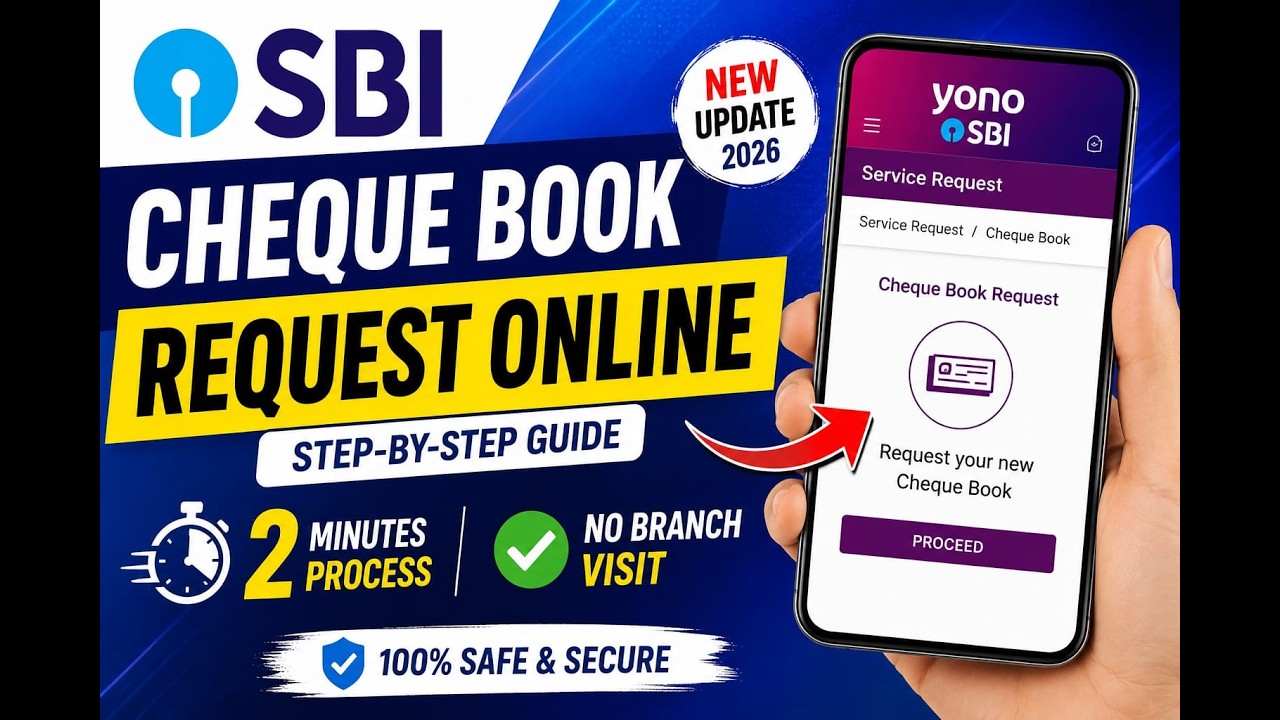 SBI Cheque Book Request Online ✅ In 2 Minutes📱 No Branch Visit