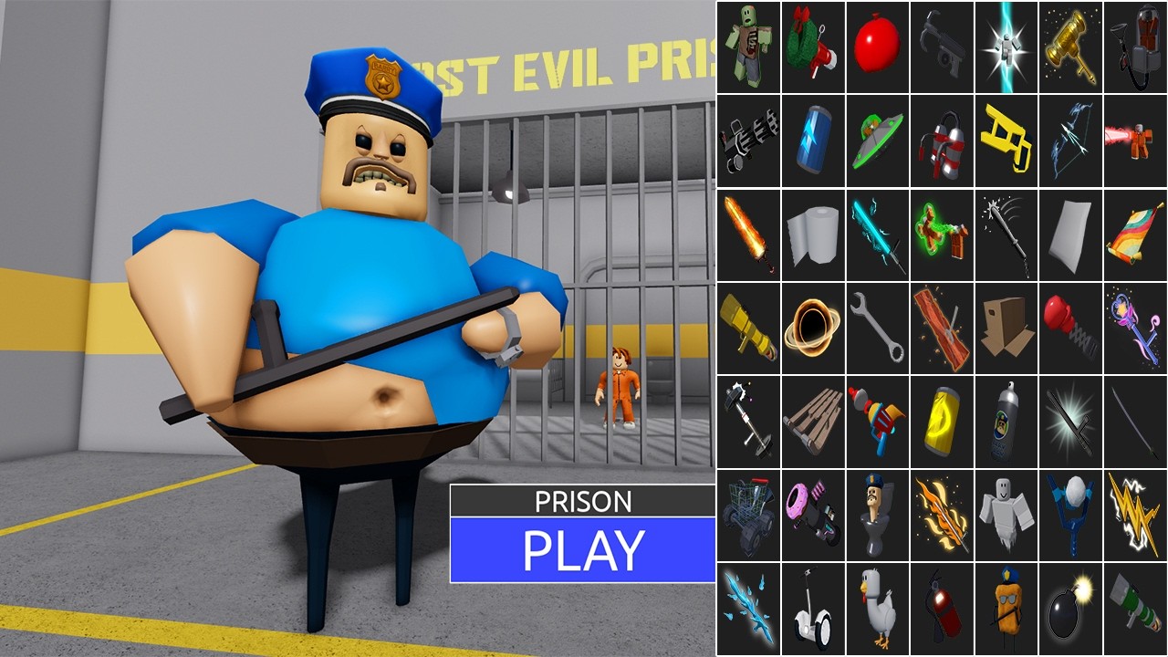 All Items Unlocked BARRY'S PRISON RUN OBBY HARD MODE - Roblox Update All Morphs Full Gameplay