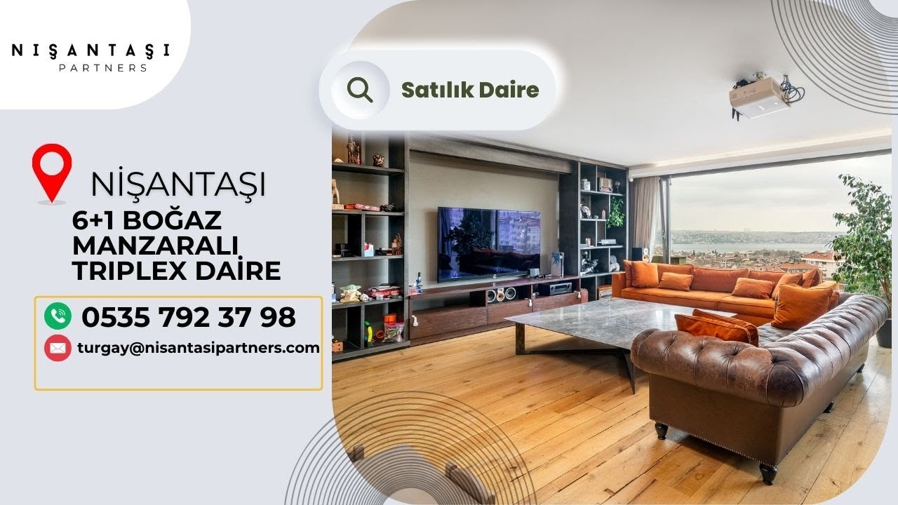 Nişantaşı’nda Her Kattan Boğaz Manzaralı, Satılık Triplex Daire, Gizli Kış Bahçeli ve Teraslı