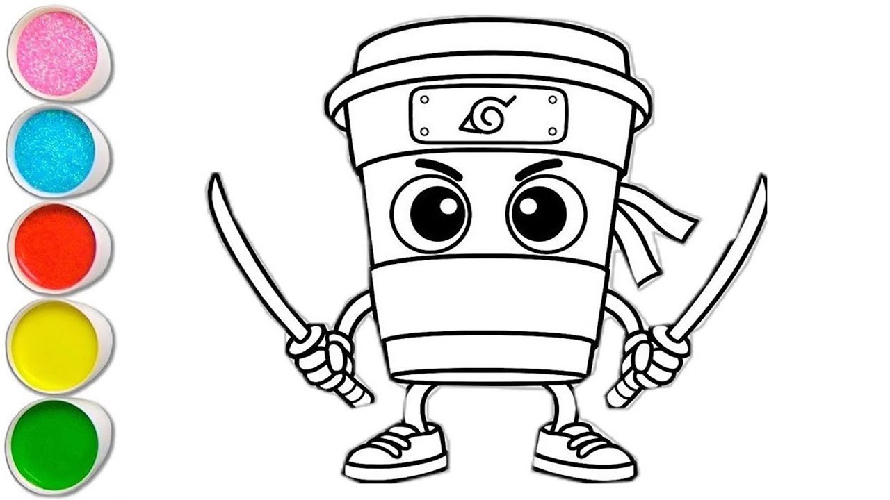 Cute Cappuccino Assassino ☕️🚀💕 Drawing, Painting & Coloring For Kids and Toddlers_ Coloring Page 1M