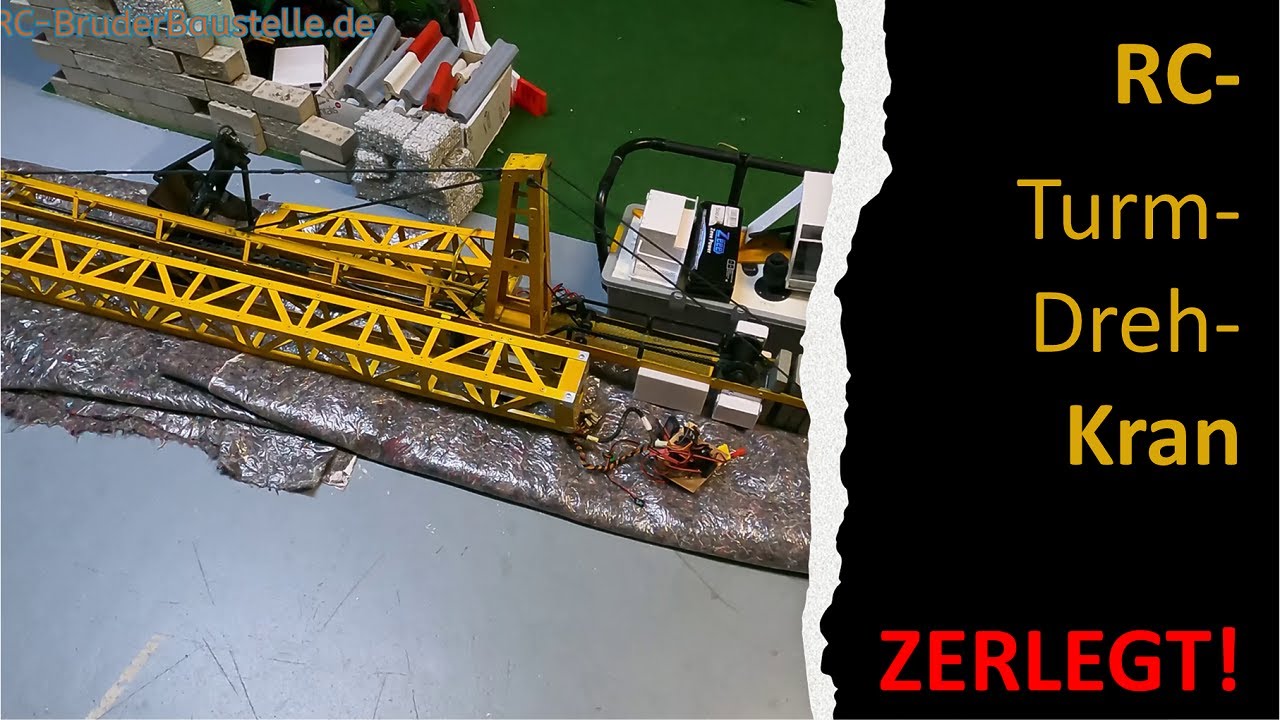 Er ist zerlegt! Der Turmdrehkran 1:16 / 1:14 in Einzelteilen. Kommet - sehet - staunet.