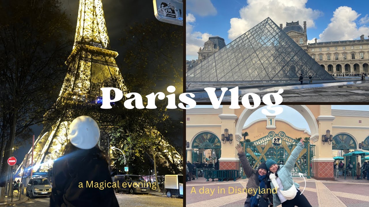 Ep.1| First time in PARIS 🇫🇷: Eiffel Tower at Night, Louvre,Croissants, & Disneyland