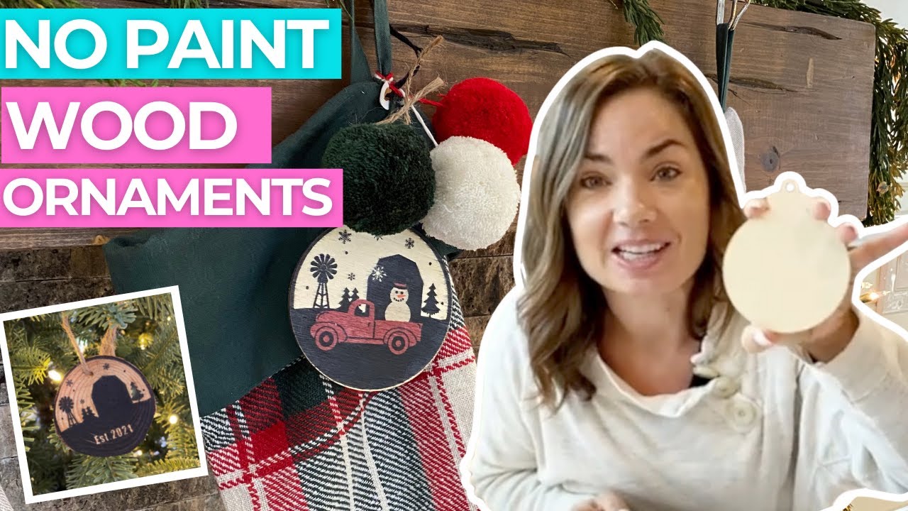 DIY Wood Slice Christmas Ornaments (Just Print & Press!)