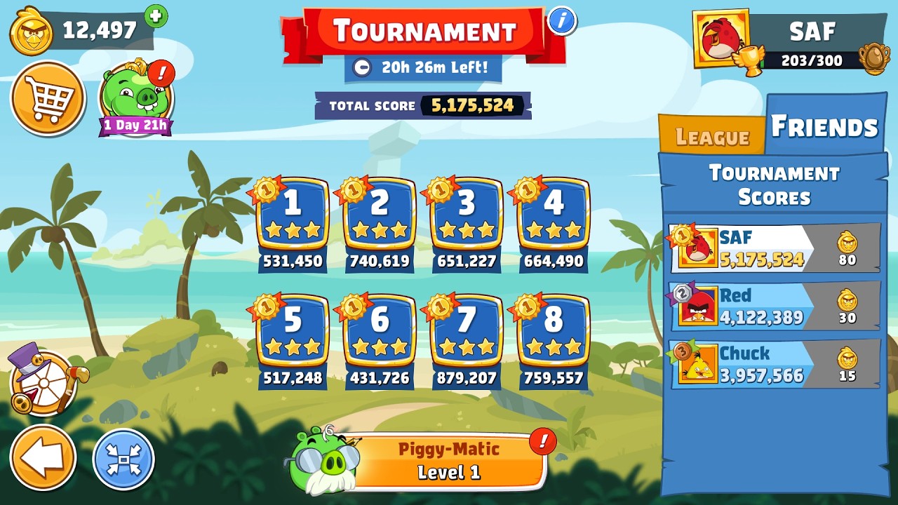 Angry Birds Friends. Tournament (29.07.2026). All levels 3 stars. Passage from Sergey Fetisov