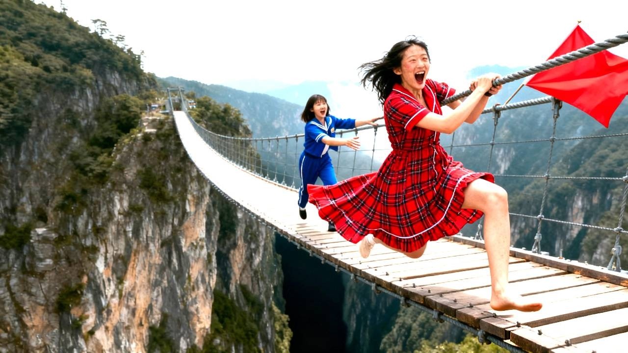 😂Bungee jumping on a 300m cliff😁丨Beautiful scenery#beauty#bungee jumping#cliff#sports😂Bungee jump