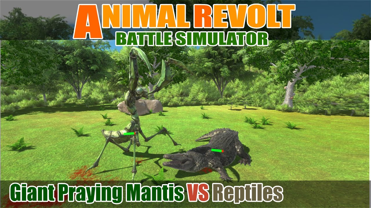 Giant Praying Mantis vs Reptiles - Animal Revolt Battle Simulator