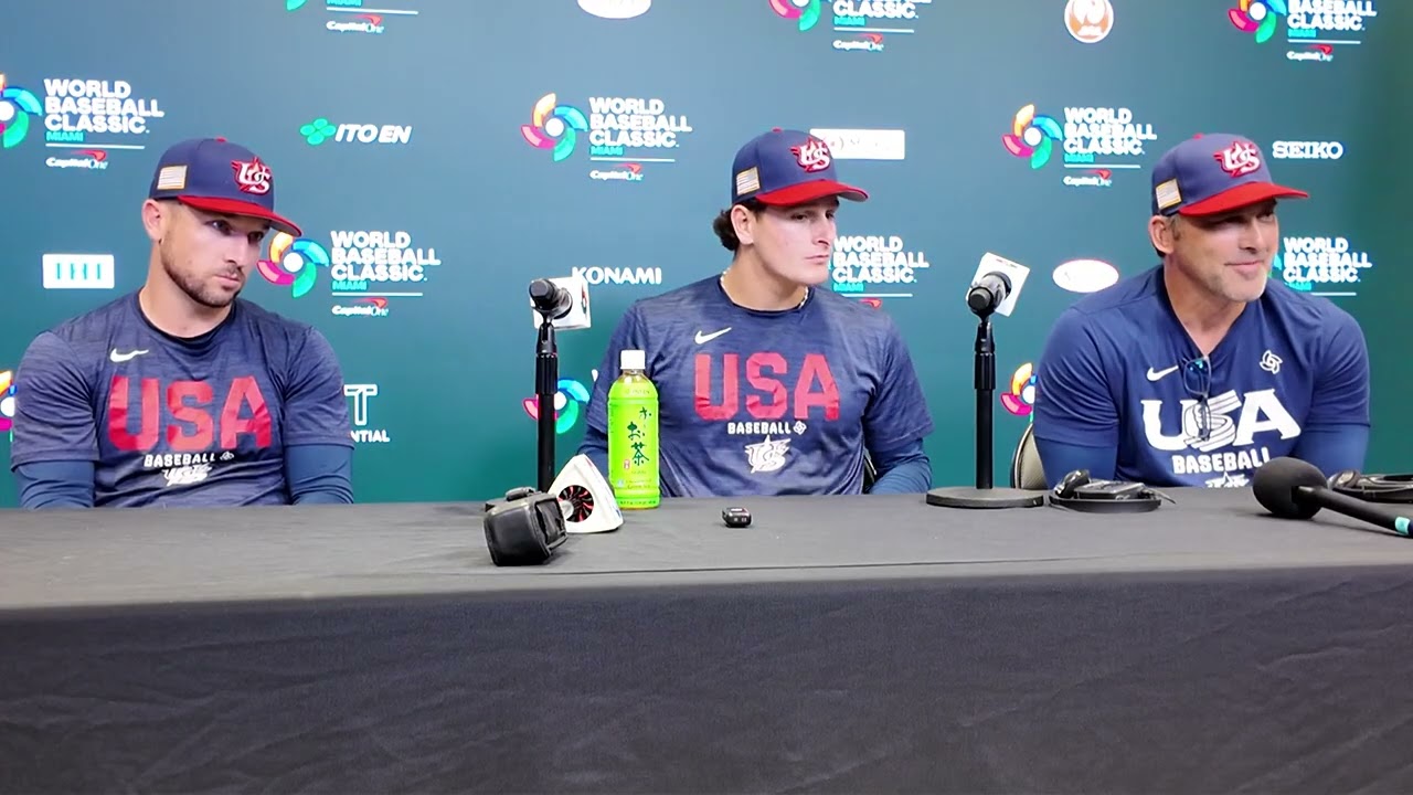 Team USA pre-game conference for the World Baseball Classic final against Venezuela