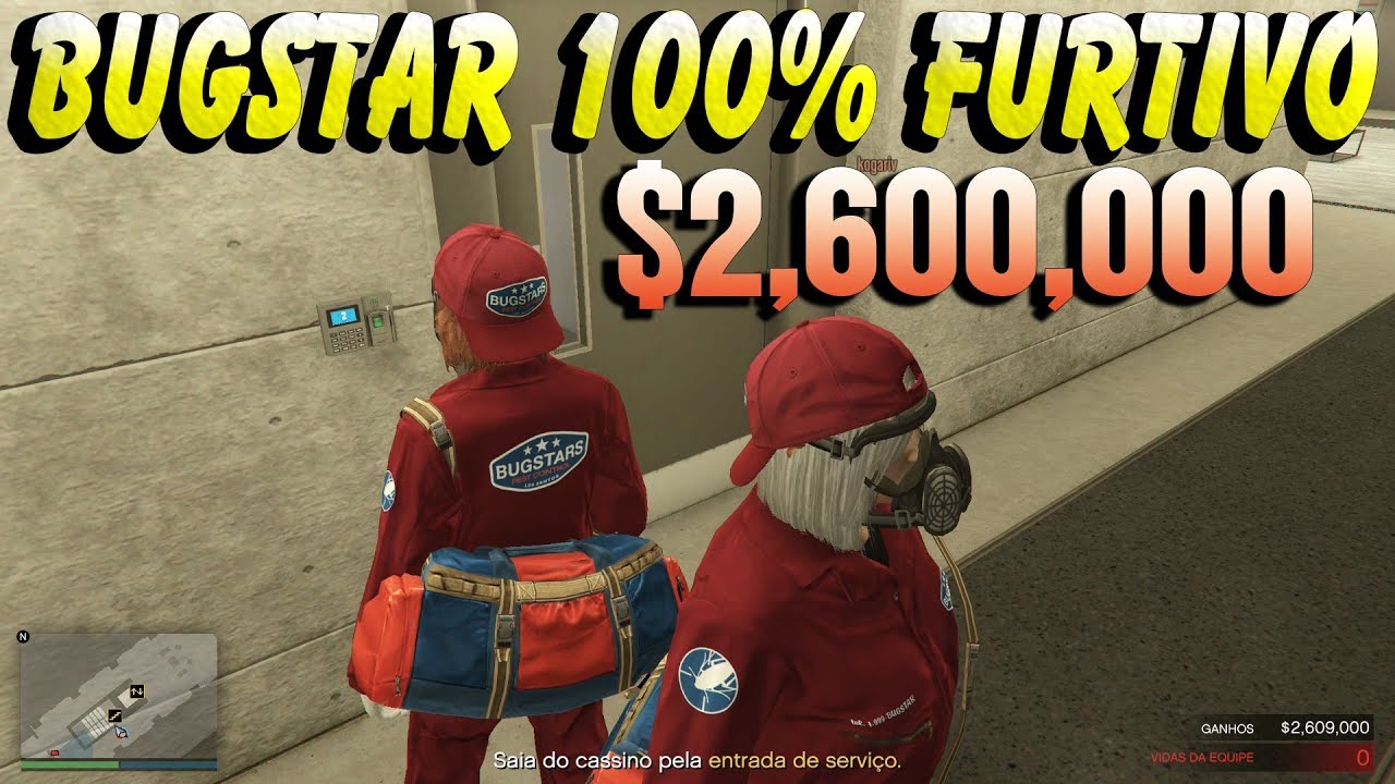 GTA V Online Golpe do Casino Trapaça Bugstar 100% Furtivo $2,600,000 em 2 Pessoas