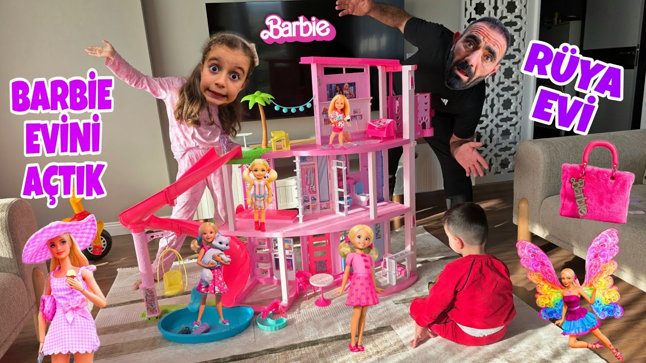 POYRAZ ELİF BARBİE R&Uuml;YA EVİNİ A&Ccedil;IYOR!!! HARİKA BARBİE EVİNİ KURDUK!!