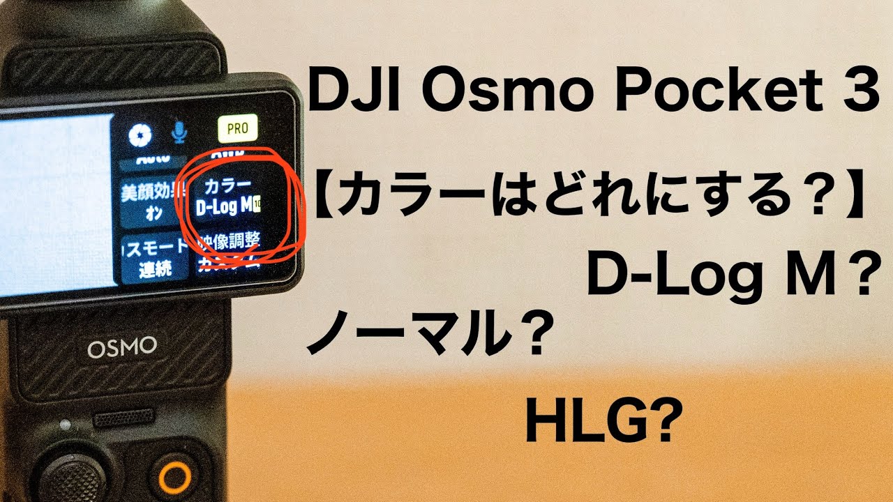 【カラー続編 】DJI Osmo Pocket 3のカラーはどれにしようか？ノーマル？HLG？D-Log M？