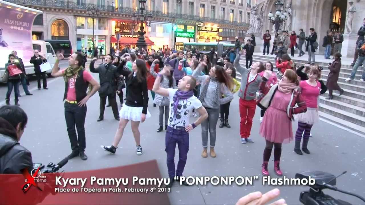 Kyary Pamyu Pamyu ''PONPONPON'' Flashmob in Paris at Place de l'Opéra, February 8th 2013