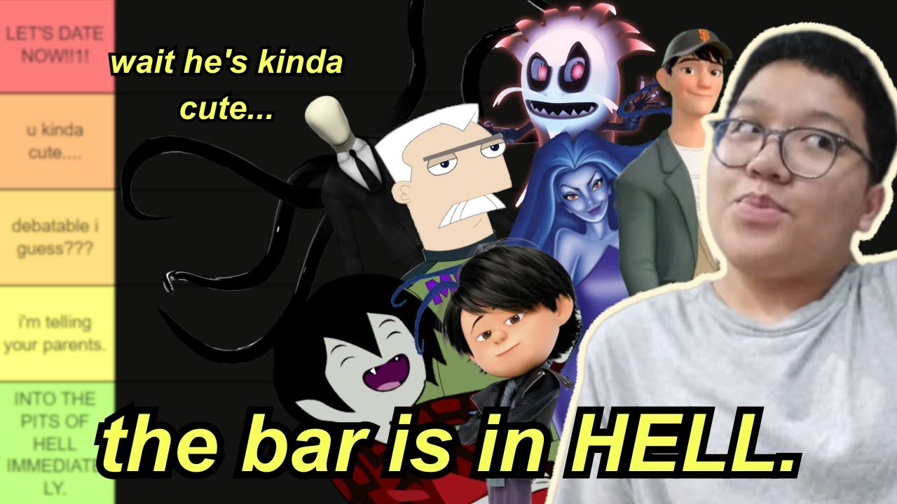 ranking your ABSURD fictional crushes... i'm questioning your sanity.