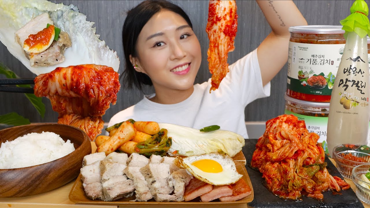 MUKBANG) 김장철이다💗 흰쌀밥에 김치 3종, 직접 삶은 수육까지! 기품은 김치 보쌈 스팸 먹방 Kimchi with rice Real sound asmr eating