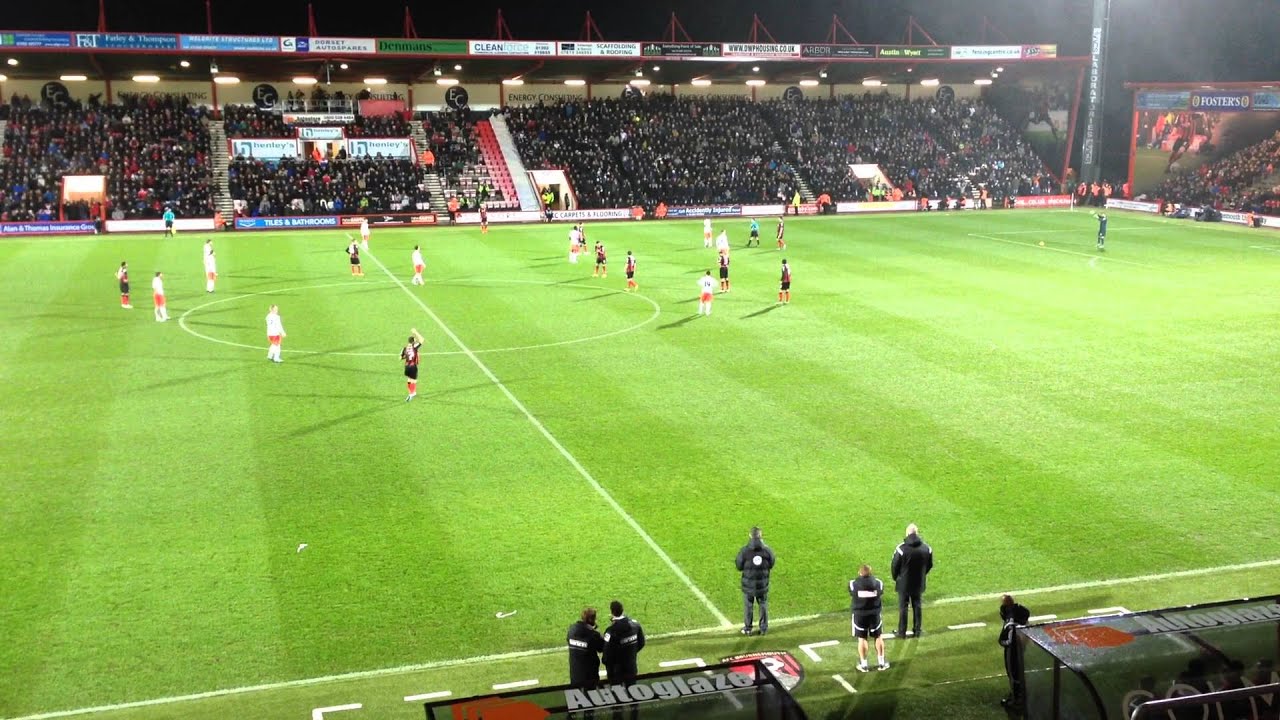 View from the box at AFC Bournemouth Goldsands Stadium Dean Court vs Fulham 26 Dec 2014