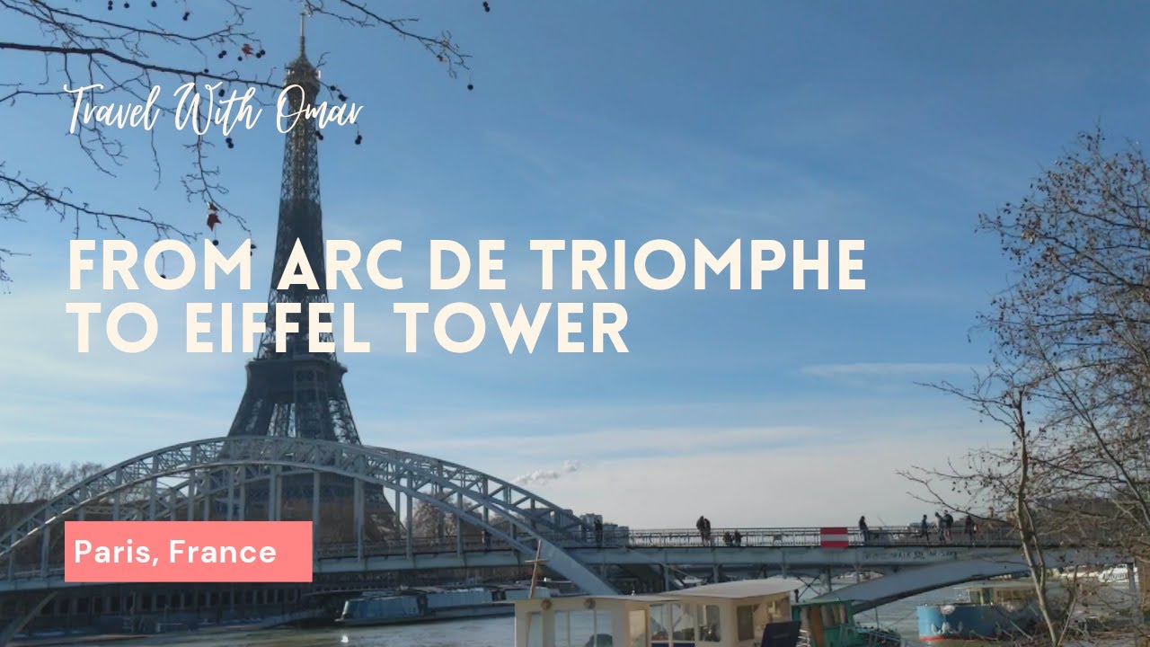 HD Paris walk from Arc de Triomphe to Eiffel Tower