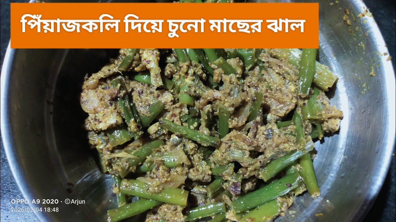 পিঁয়াজকলি দিয়ে চুনো মাছের ঝাল 💕 #viralreels #1millionsview #nonvegfood #fishcurry #springonion 
