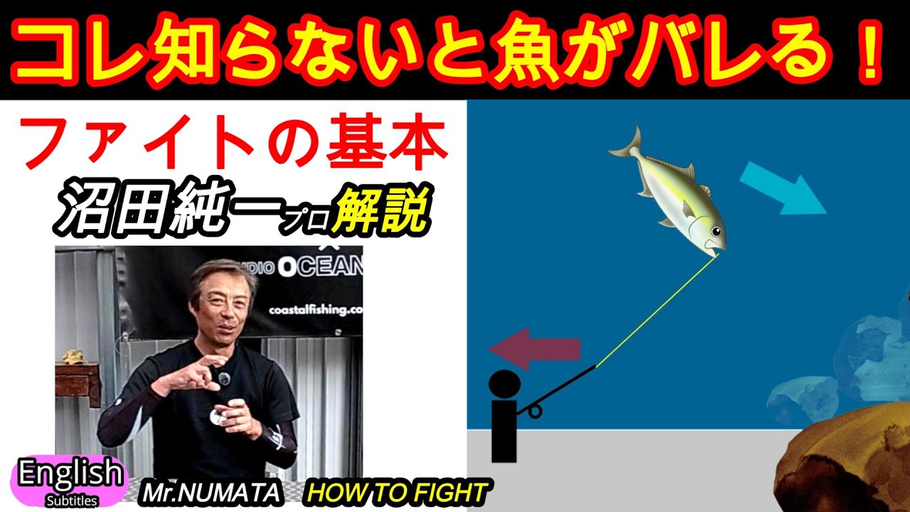 【バラシ激減】魚とのファイトの基本 青物 シーバス エラ払い　せっかくかけた魚ばらしたくない　沼田純一プロ解説【ショアジギング】