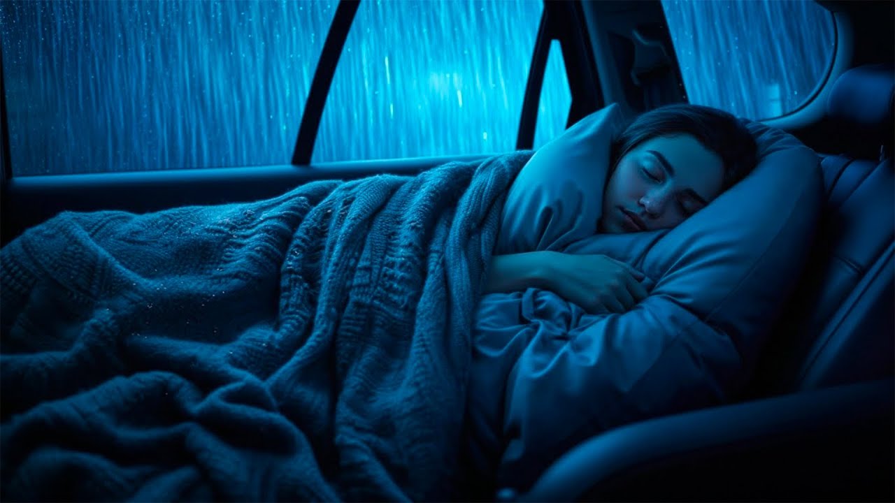 99% Instantly Fall Asleep With Heavy Rain & Thunder on the Car in Rainforest at Night | White noise