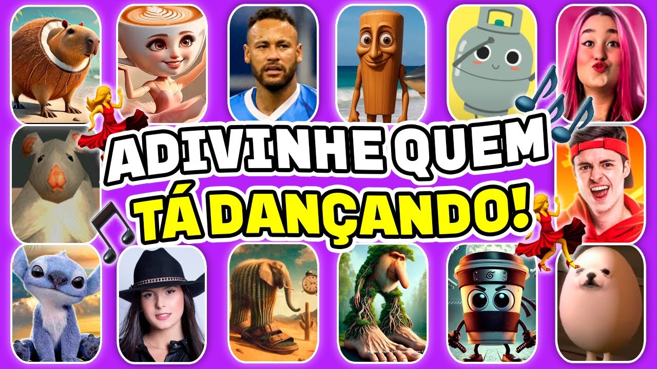 ADIVINHE QUEM TÁ DANÇANDO!💃🎵 Neymar, STITCH, BALLERINA CAPPUCCINA, Tung Tung Sahur, Lirili Larila